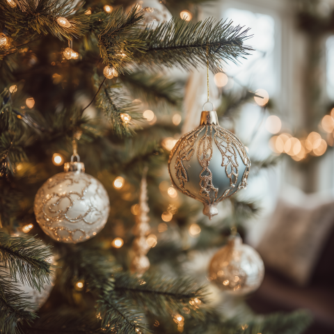 Elegant Christmas Tree With Ornaments