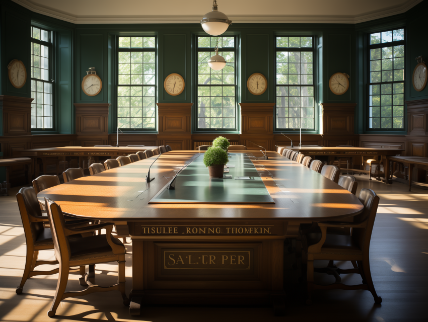 Elegant Conference Room With Large Windows