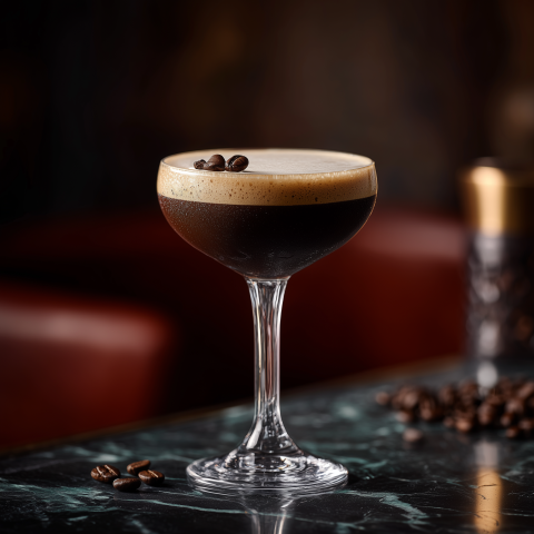 Elegant Espresso Martini in Cocktail Glass