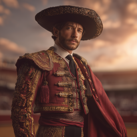 Elegant Matador in Traditional Bullring