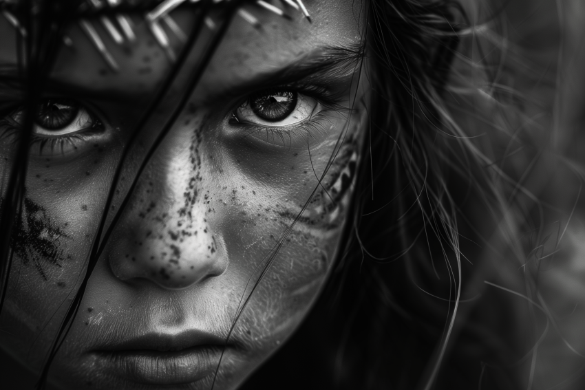 Young warrior girl