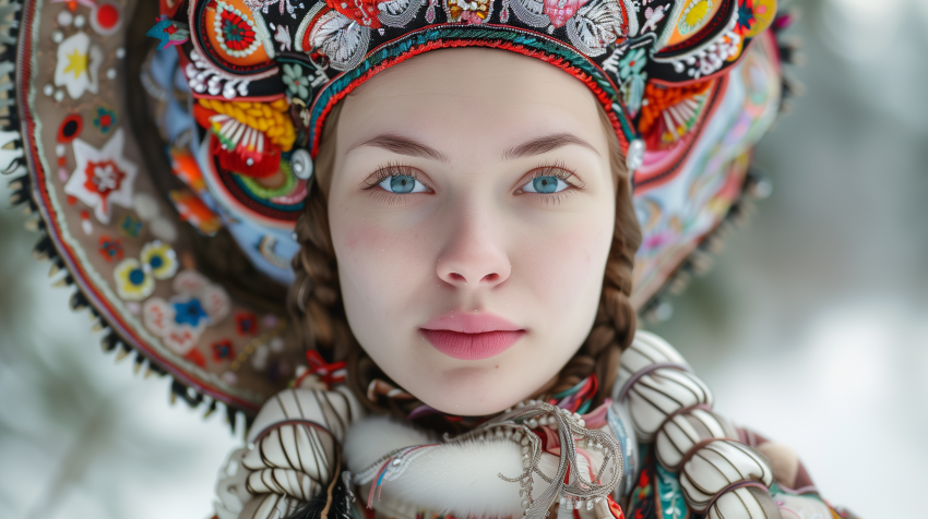 Embroidery Kokoshnik Headpiece
