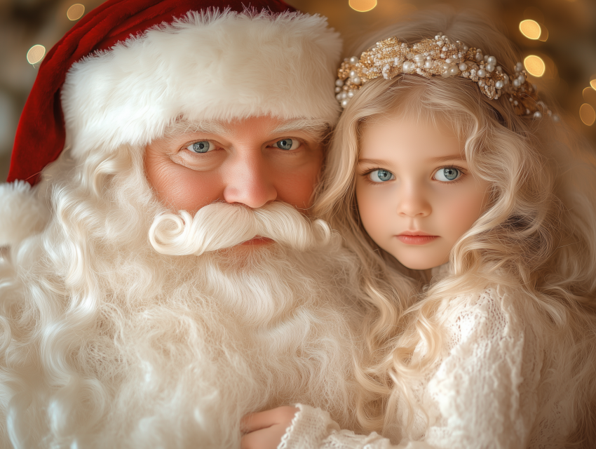Enchanting Portrait of Santa and Child