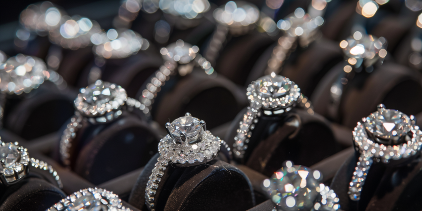 Engagement Rings On Display