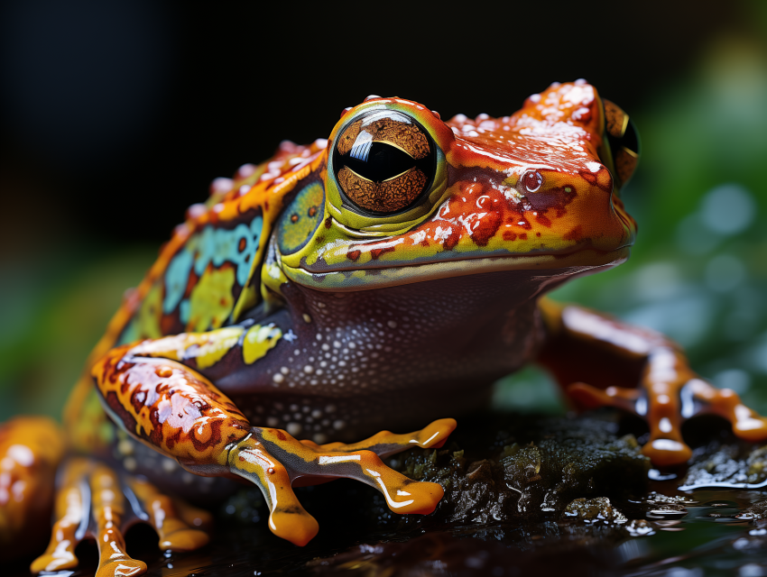 Exotic Frog with Vivid Skin Patterns