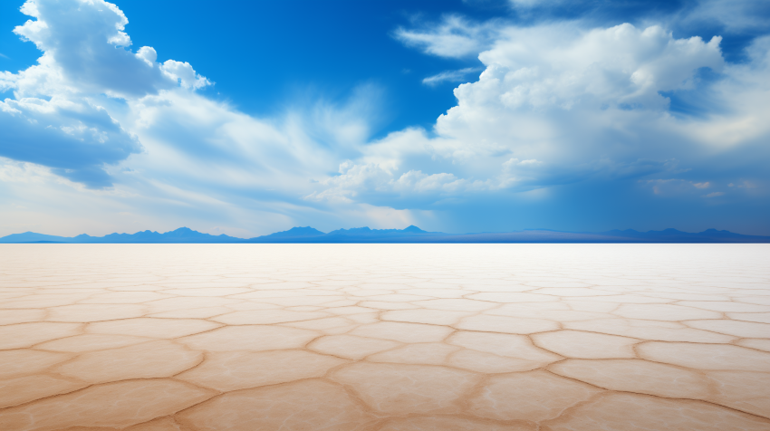 Expansive Salt Flat Under Blue Sky
