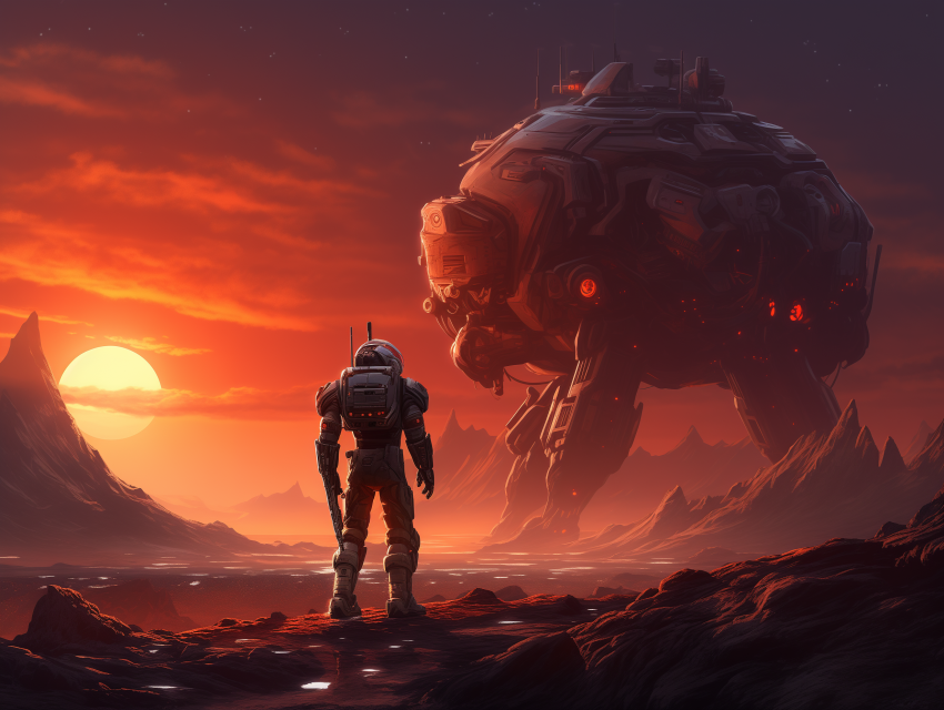 Exploration Bot on Alien Terrain