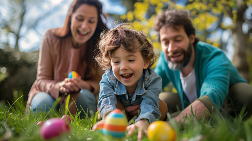 Family Laughter on Easter Day