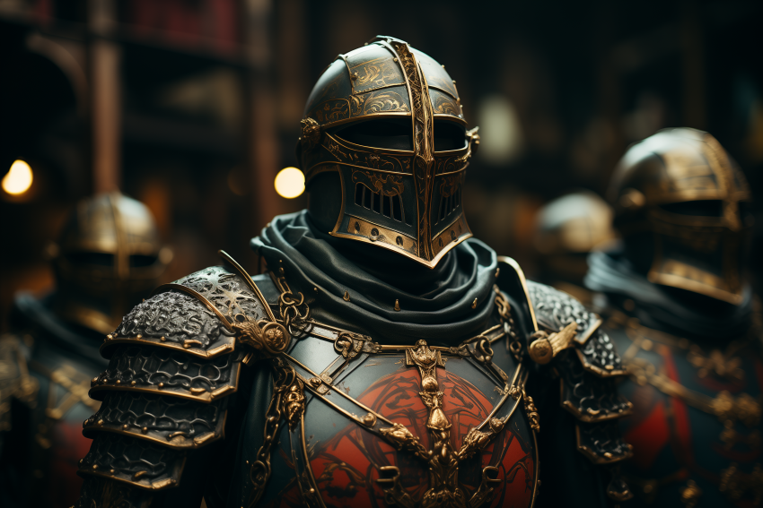 Fantasy Knight Armor with Red Emblem