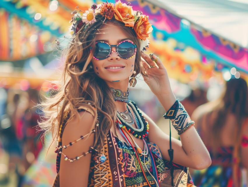 Fashion wearing a boho chic outfit