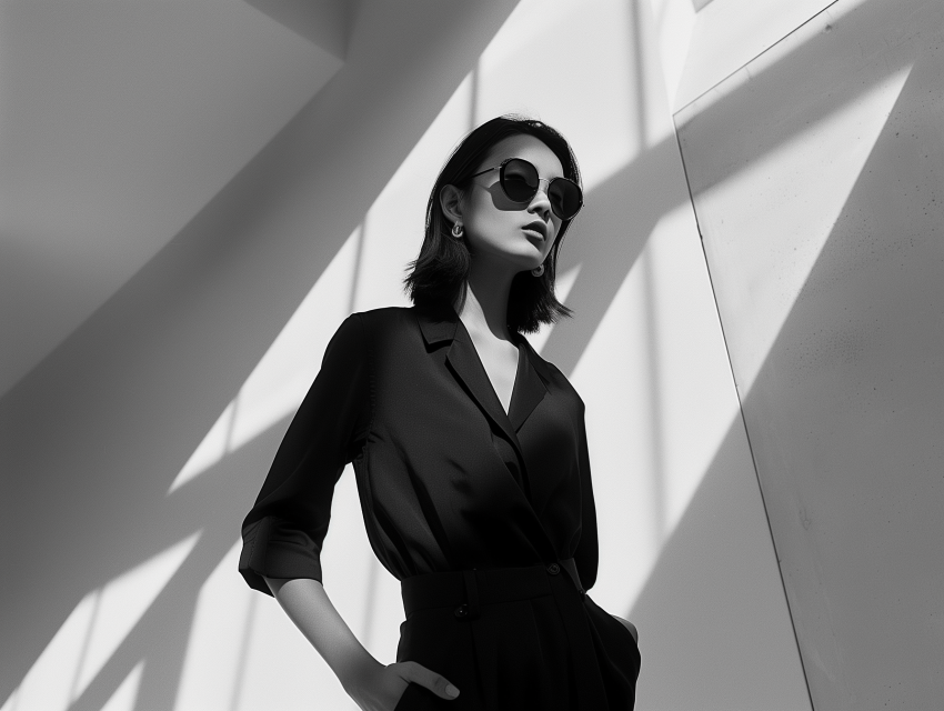 Featuring a monochrome outfit