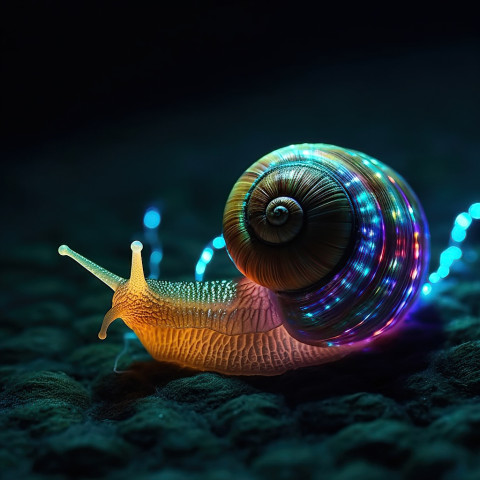 Fiber Optic Snail With Colorful Lights