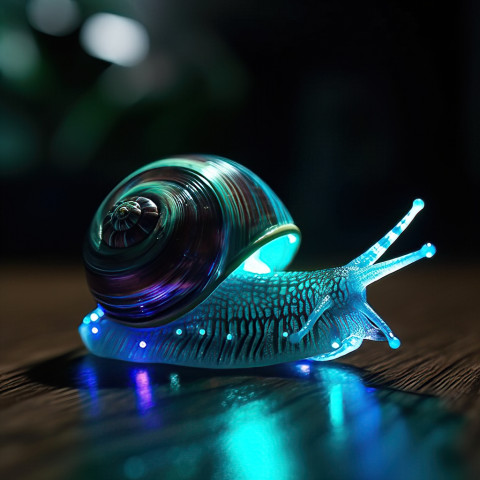 Glowing Fiber Optic Snail Decoration