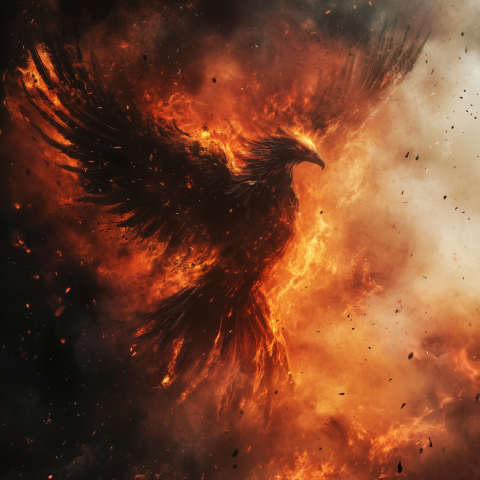 Fiery Phoenix Reborn in Flames