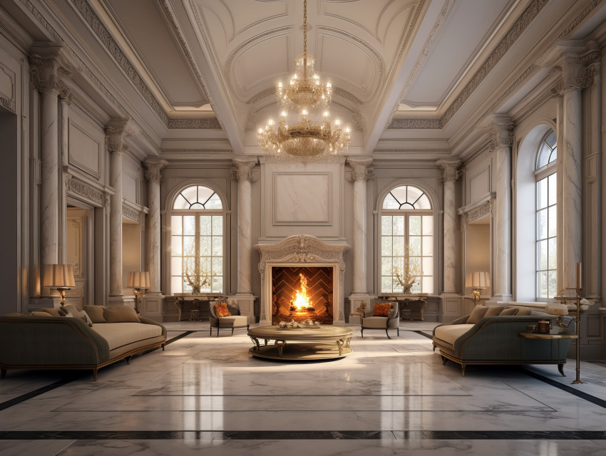 Fireplace of Luxury Mansion