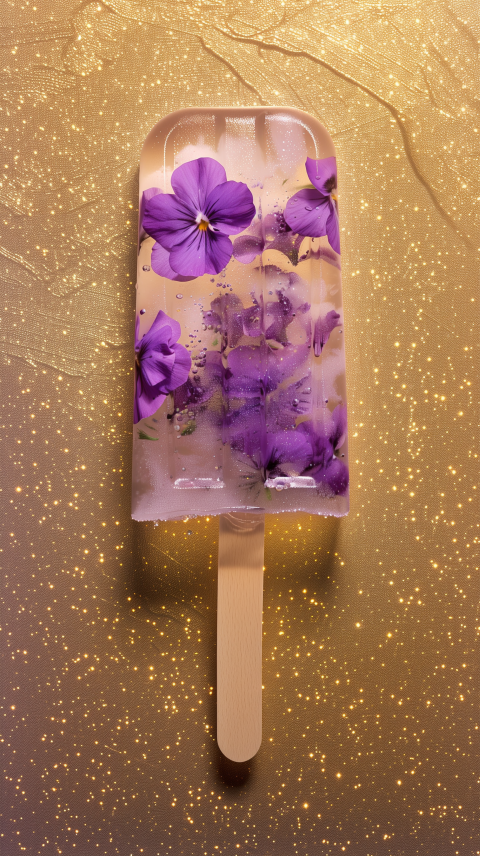 Floral Popsicle with Purple Flowers
