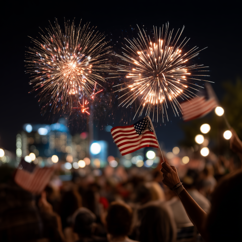 Fourth of July Fireworks Celebration Night
