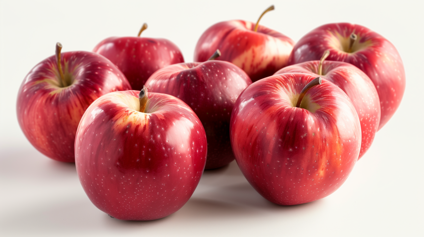 Fresh Red Apples on White Background