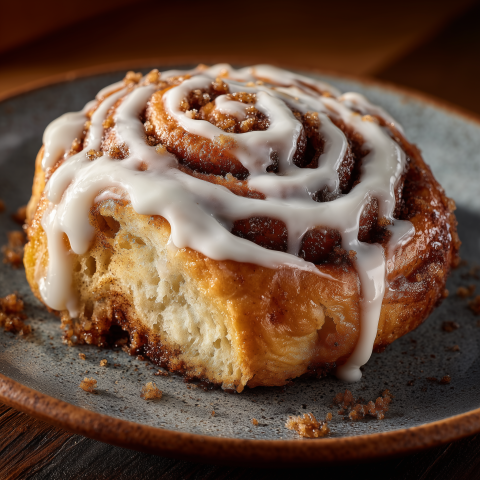 Freshly Baked Cinnamon Roll with Icing