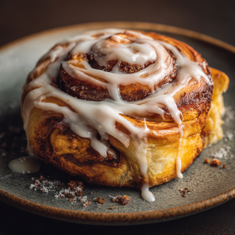 Freshly Baked Cinnamon Roll with Icing