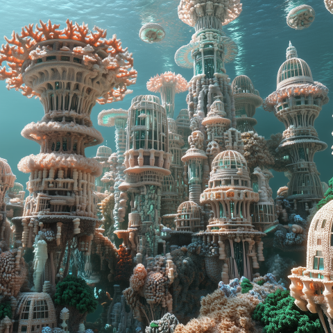 Futuristic Coral City Beneath the Sea