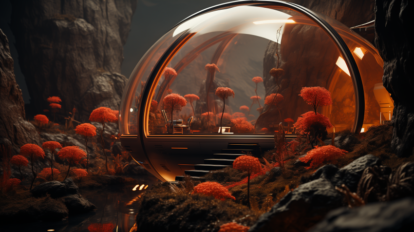 Futuristic Dome Home in Alien Forest