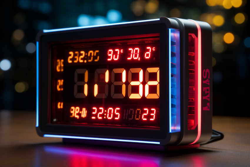 Futuristic LED Clock with Multiple Displays
