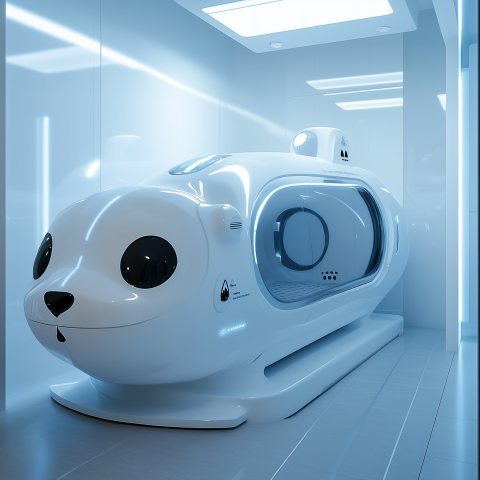 Futuristic Pod with Cute Animal Design