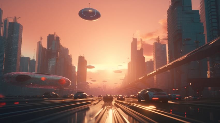 Futuristic Sunset Hub