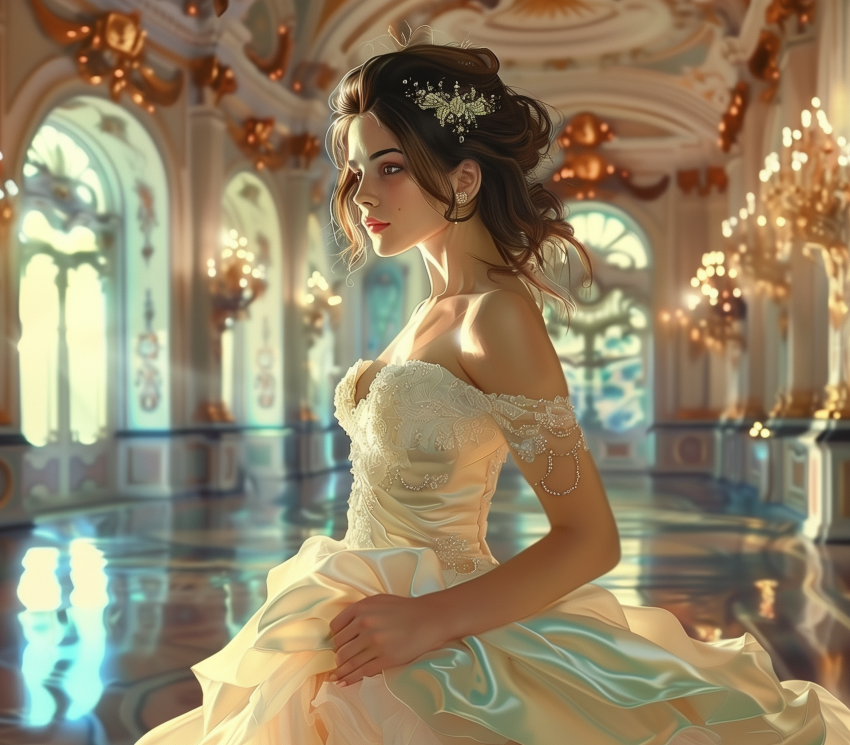 Girl In An Elegant Evening Gown