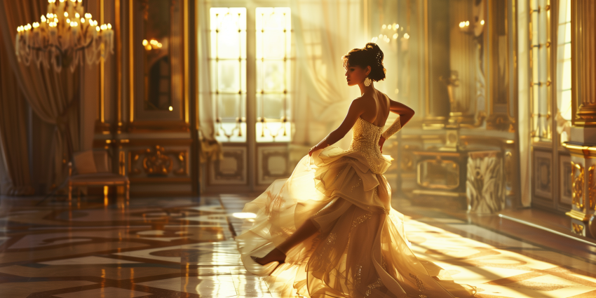 Girl in elegant evening wear