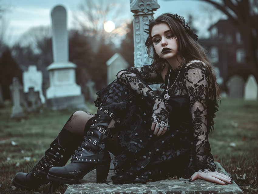 Girl in gothic fashion