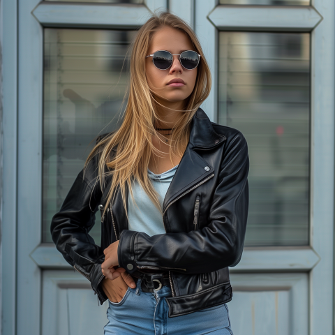 Girl In Trendy Urban Street Style