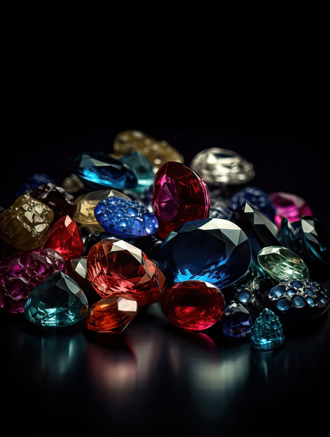 Colorful Glittering Jewels and Gems