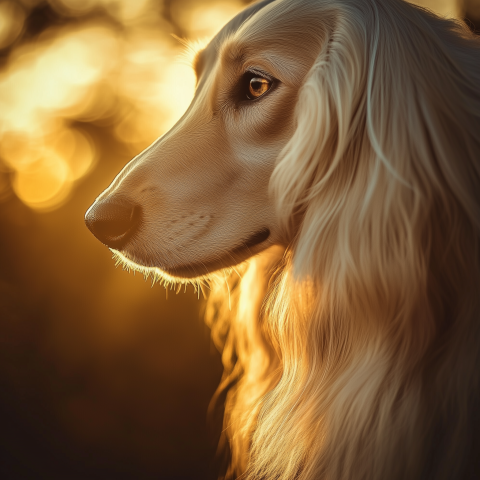 Golden Dog in Warm Sunset Light