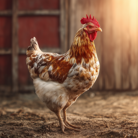 Golden Light Farm Hen Portrait