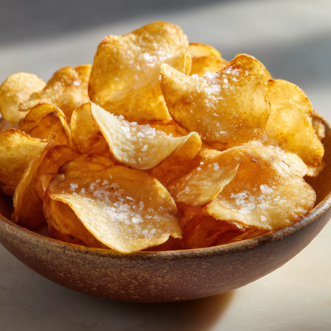 Golden Potato Chips with Sea Salt