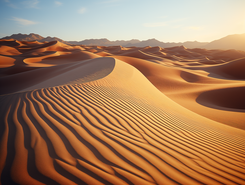 Golden Sand Dunes at Sunset