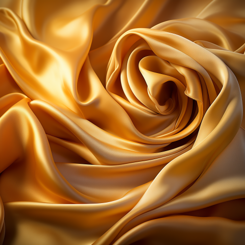 Golden Silk Fabric in Elegant Folds