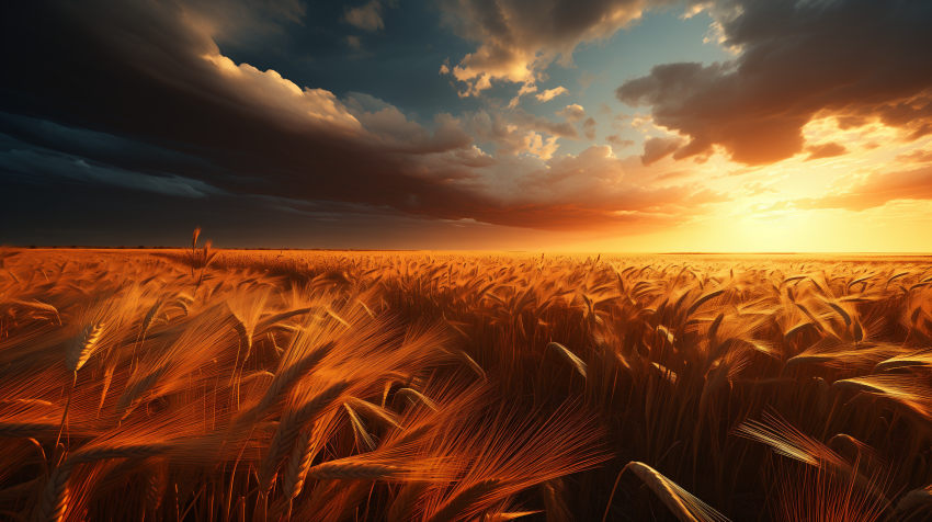Golden Wheat Field at Sunset