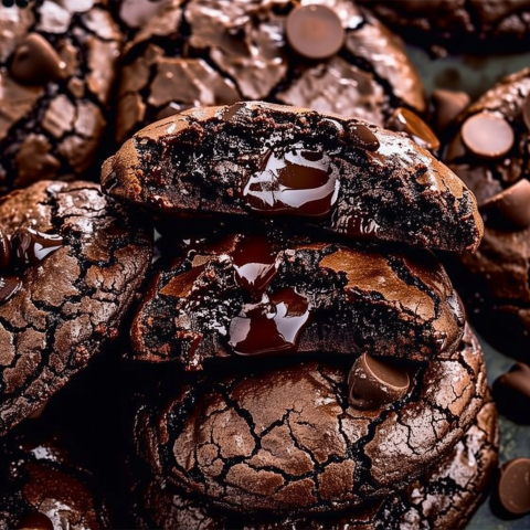Gooey Double Chocolate Chip Cookies