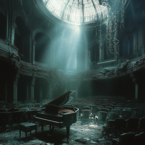 Grand Piano in Abandoned Theater