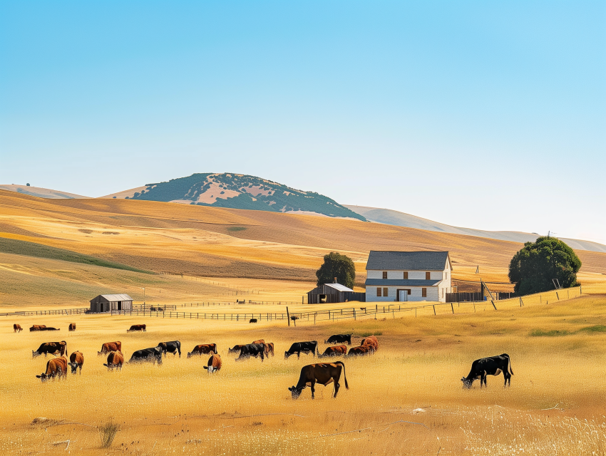 Grazing in Golden Wheat Fields