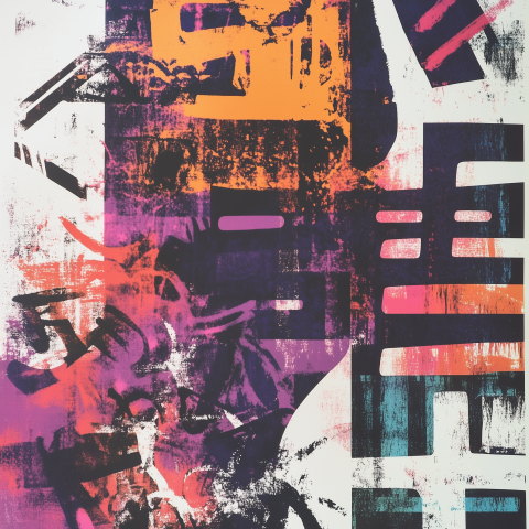 Grunge Style Abstract Typography Print