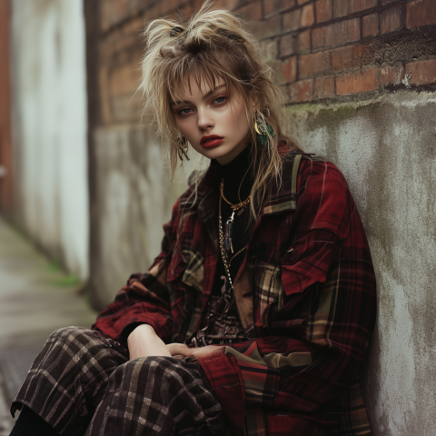 Grunge Style Model in Urban Alley