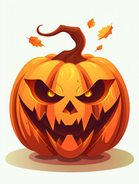 Scary Halloween Pumpkin Illustration