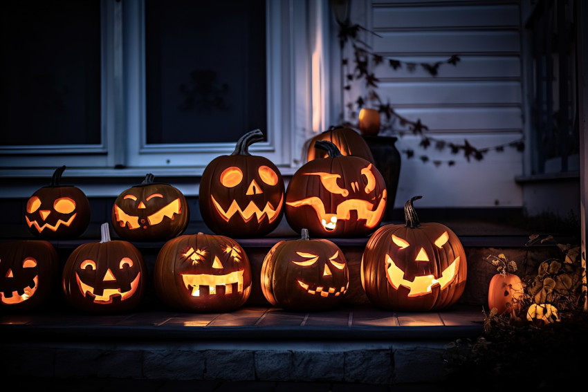 Creative Halloween Jack-o'-Lantern Display