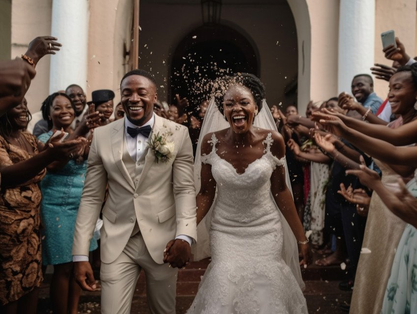 Happy Bride and Groom