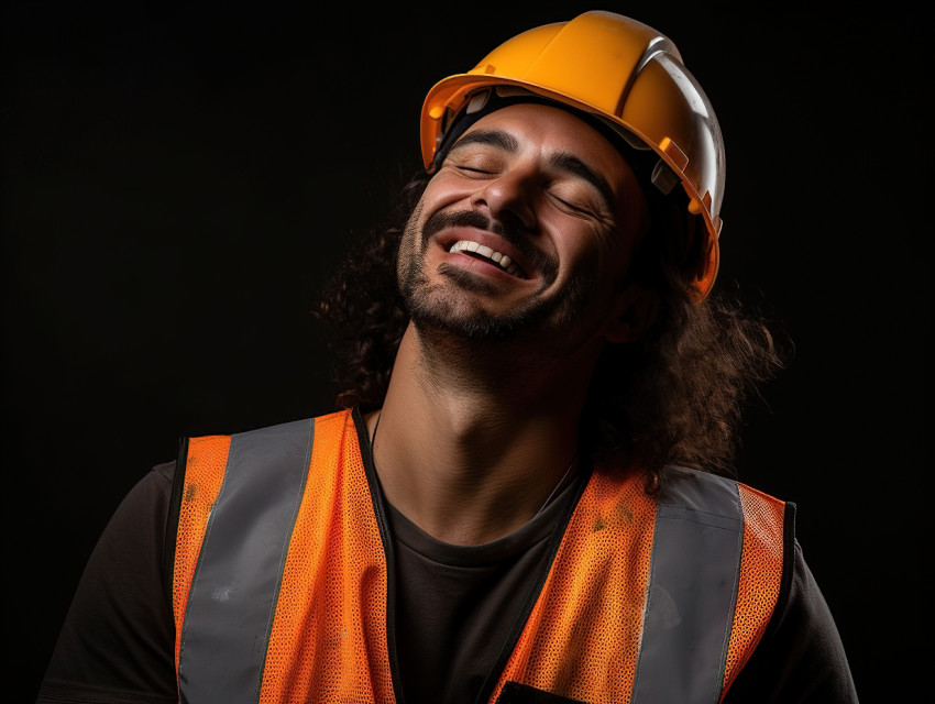 Happy construction worker