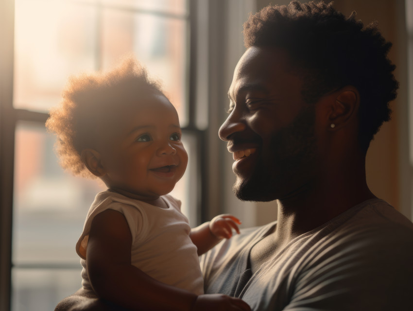 Happy Father and Baby